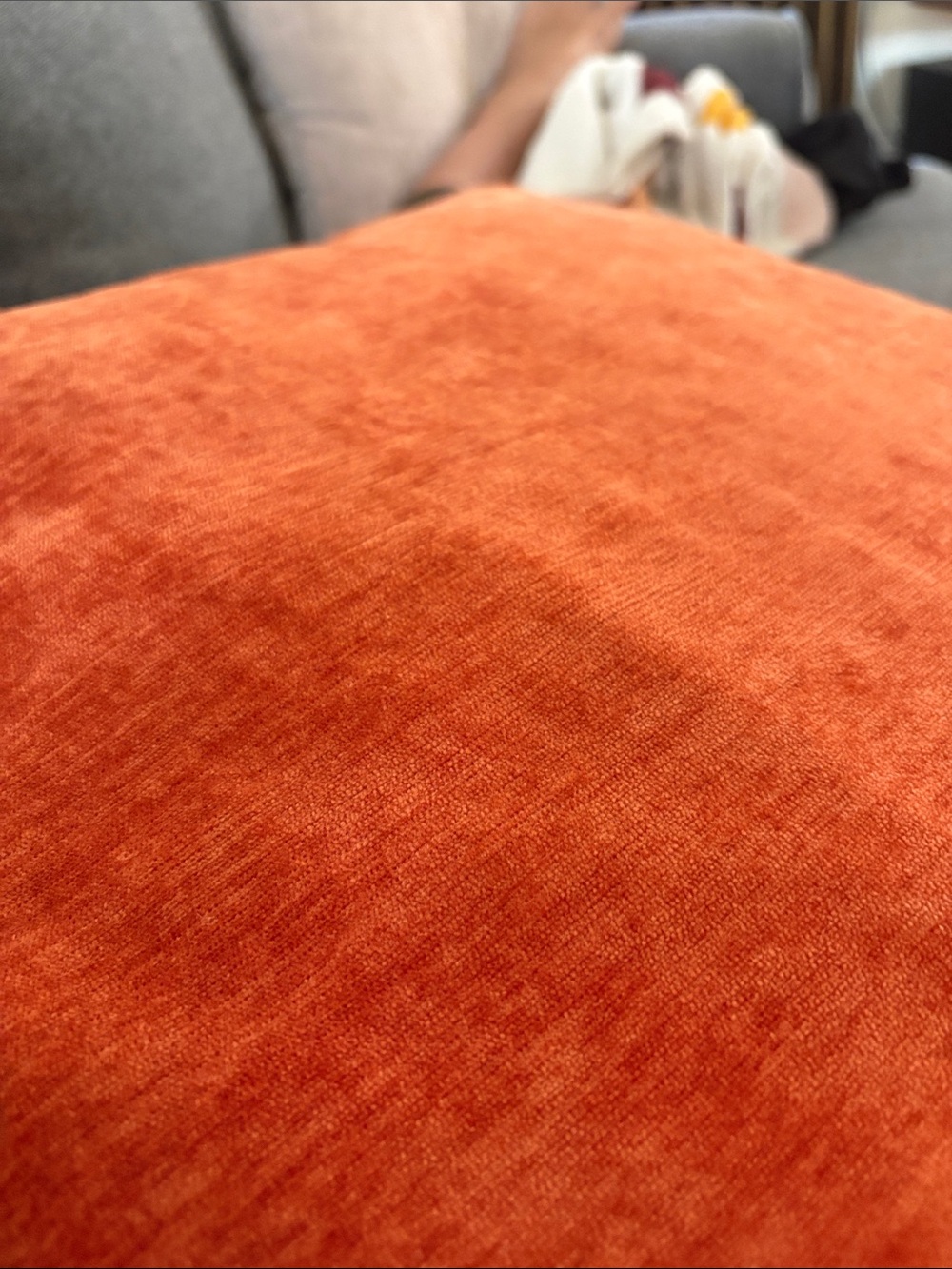Velvet-Look Orange Decorative Pillow Cover - Home Bedding